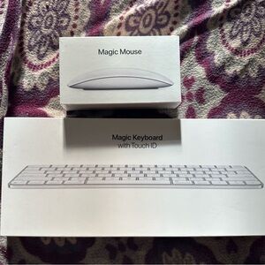 Apple Magic Mouse and Keyboard with Touch ID - White